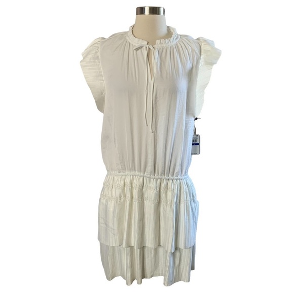Revolve 1.State New With Tags Smock Waist Pleated Tiered Ruffle Dress Size XL - Picture 3 of 15